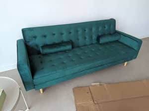 FOR SALE!! VELVET GREEN SOFA BED - GET YOURS NOW!!!