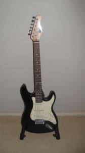 Electric Guitar With Stand.