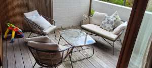 3 piece outdoor furniture set with coffee table