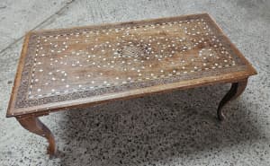 Antique Indian bone-inlay table