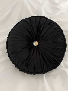 $10 black velour velvet round cushion 40 cm as new