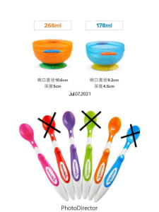 Brand New Munchkin Bowl (2pcs) Spoons (3pcs) Set