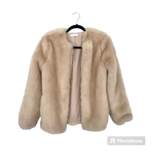 Pink Faux Fur Coat - Kookai - Size 34