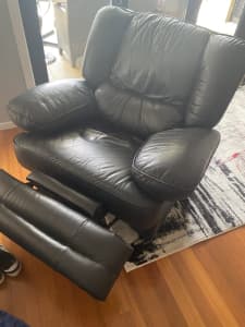 Real leather black x 3 seater & one recliner