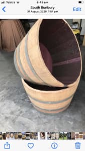 Half wine barrels French Oak