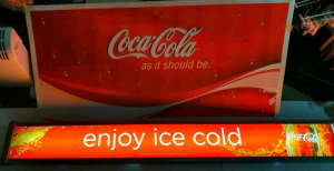 Coca-Cola signs rare- LED "Enjoy Ice Cold Coca-Cola" & As it should be