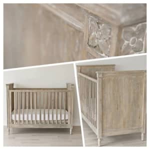 Incy Interiors Baxtor French Hamptons Cot & Toddler Bed. As new.