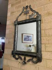 Unique rectangle mirror with a metal border