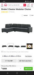 5 seater sofa with chaise