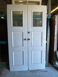 External Solid Jarrah Double Doors - Vinsan Salvage P1990