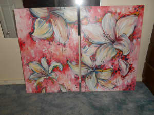 Paintings x 2 Flowers 