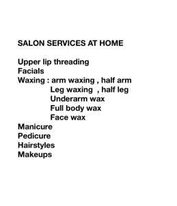 Salon services at home
