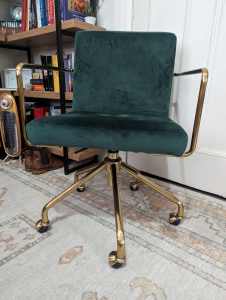 Dark Green Velvet Office Chair