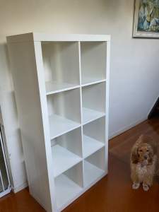 Ikea white expedit kallax cabinet shelf open bookcase pigeonhole