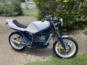 Yamaha RZ 250/350 2stroke, cafe racer with upgraded heads when rebuilt