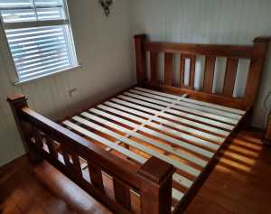 King Size Wooden Bed Frame Maple Colour