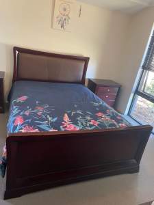 Queen size bedroom setting with mattress