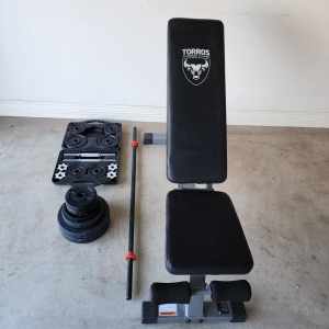 WEIGHTS BENCH, BARBELL, DUMBELLS & WEIGHTS GREAT CONDITION $195.00