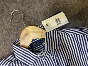 Polo Ralph Lauren belted striped t shirt dress logo brand new tags