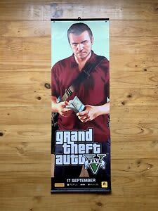Grand Theft Auto GTA 5 Game Store Double Sided Promo Poster Spring 2013 RARE