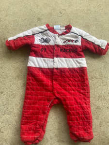 Race car outfit button up size 0 nice and warm