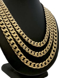 NEW 9ct Yellow Gold Miami Cuban Style 55cm & 60cm chains