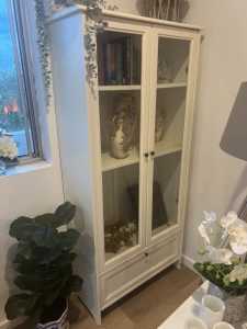 IKEA HAMPTONS STYLE GLASS CABINET /BOOK CASE WITH ONE LONG DRAWER