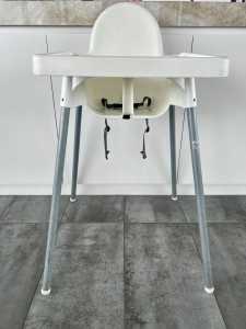High Chair: Ikea Antilop, With Tray, in White