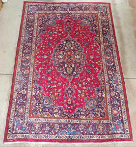 Large 291x195cm Handmade Kashan Floor Rug