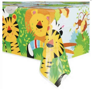 NEW - Animal Jungle plastic table over (for party)