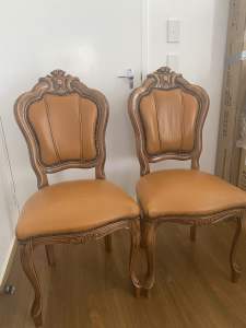 Italian leather dining spring chairs