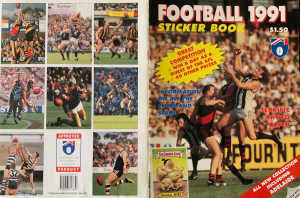 1991 AFL Footy Sticker Album Complete with 260 Stickers Affixed