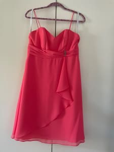 Coral coloured summer bridesmaid dress - Size 12