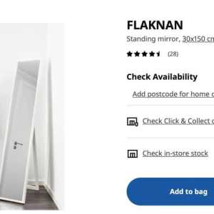 IKEA Flaknan Standing Mirror (White)