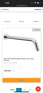 Reec Grohe Shower O/H & Shower arm
