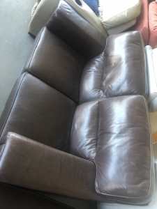 Moran Leather 2 Seater Lounge, in excellent condition