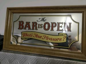 Bar open mirror picture frame