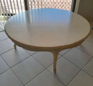 Round timber coffee table 