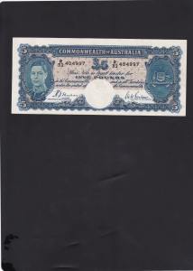 1939 Australian 5 Pound Sheehan / McFarlane Blue Signatures