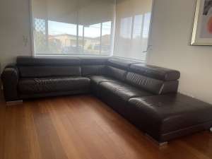 Genuine Italian leather modular couches