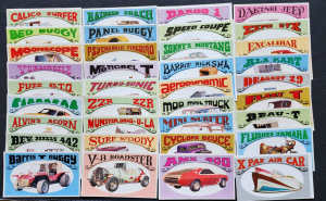 Way Out Wheels Collectors Cards Topps bubble gum 1970 FULL SET of 36