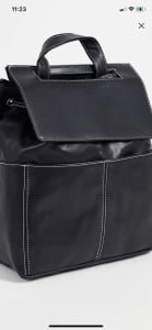 TOPSHOP Contrast Stitch PU backpack (black) - New