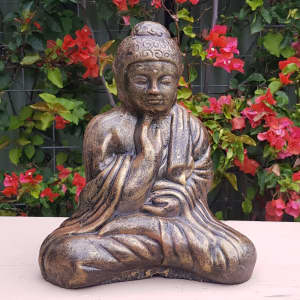 Concrete Buddha Garden Ornament Statue - painted