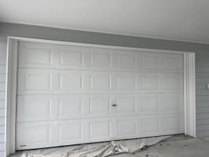 White B&D Electric Garage Door