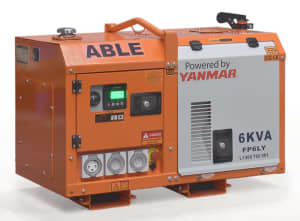 6 kVA Generator 240V - LOWBOY - YANMAR Powered - FP6LY