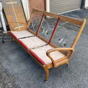 Mid Century Wrightbuilt 3 seat lounge chair frame