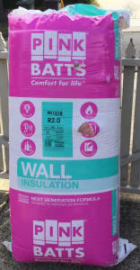 Pink Batts Wall insulation R2 580 rrp 95 sell $70. Jims home