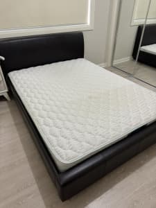 Queen size leather bed frame cash only