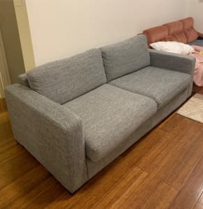 Freedom 2.5 Seater Fabric Grey Sofa (+ optional storage ottoman)
