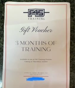 F45 gym 3 month membership voucher, Thornbury or Coburg F45 gym